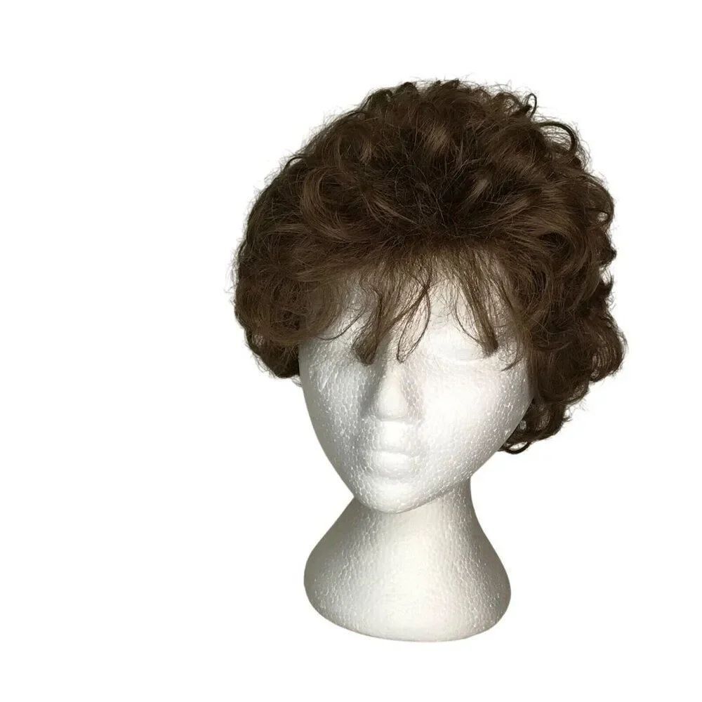 Eva Gabor Wig Medium Brown Curly Theater Halloween Costume Glam Hollywood